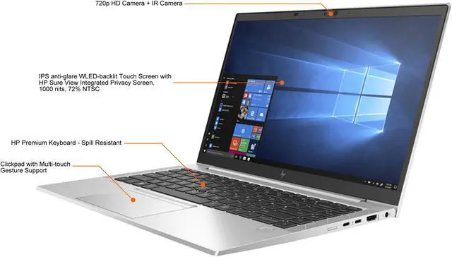 HP EliteBook 840 G7, vue 3